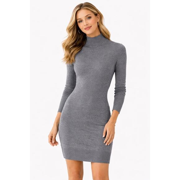 White House Black Market Dresses & Skirts - White House Black Market sweater dress Gray Neutral Dress size small Basic Y2K